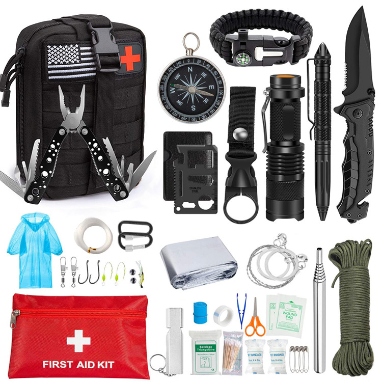 Outdoor Survival Tool Camping Survival Multifunctional Equipment EDC Tactical Kit Travel SOS Emergency Supplies