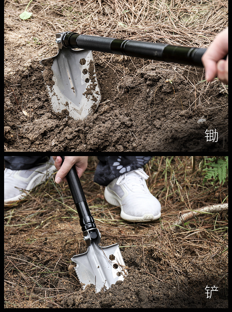 Military Shovel Folding Camping Survival Shovel Multifunctional Outdoor Survival Tool Military Shovel Cross-Border Shovel