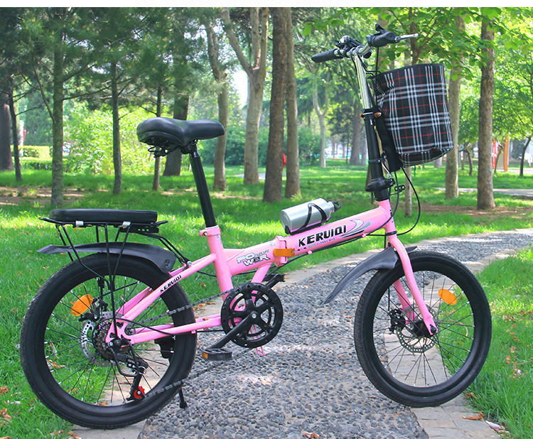Folding bicycle 20 \"variable speed disc brake damping ultra-light portable teenage boys and girls student adult bicycle