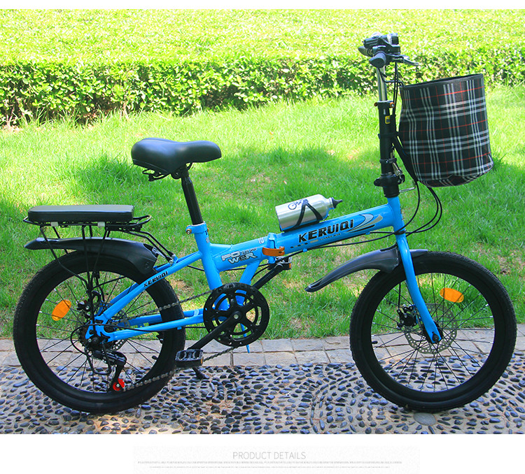 Folding bicycle 20 \"variable speed disc brake damping ultra-light portable teenage boys and girls student adult bicycle