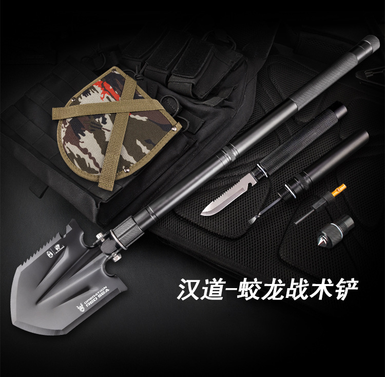 HX Outdoors China Shovel Outdoor Car Multifunction Folding Spade Military Shovel Manganese Steel Military Shovel Military Version Original Product