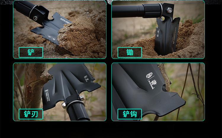 HX Outdoors China Shovel Outdoor Car Multifunction Folding Spade Military Shovel Manganese Steel Military Shovel Military Version Original Product