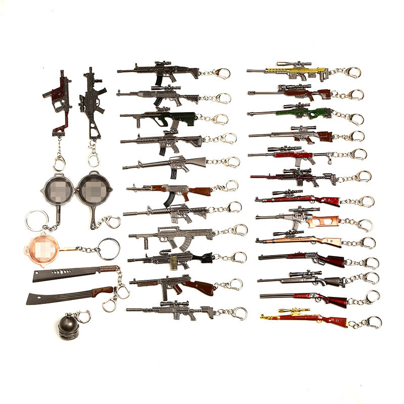 Jesus Survival Keychain Awmakm98k Weapon Model Pendant Keychain Chicken round 12cm Gift