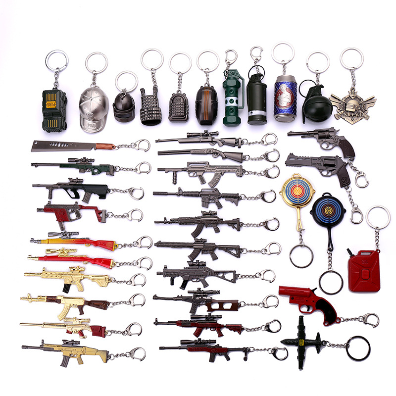 Jesus Survival Keychain Awmakm98k Weapon Model Pendant Keychain Chicken round 12cm Gift
