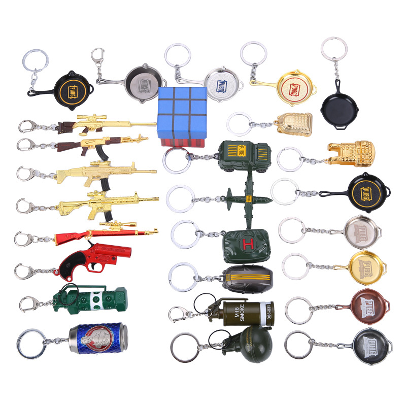 Jesus Survival Keychain Awmakm98k Weapon Model Pendant Keychain Chicken round 12cm Gift