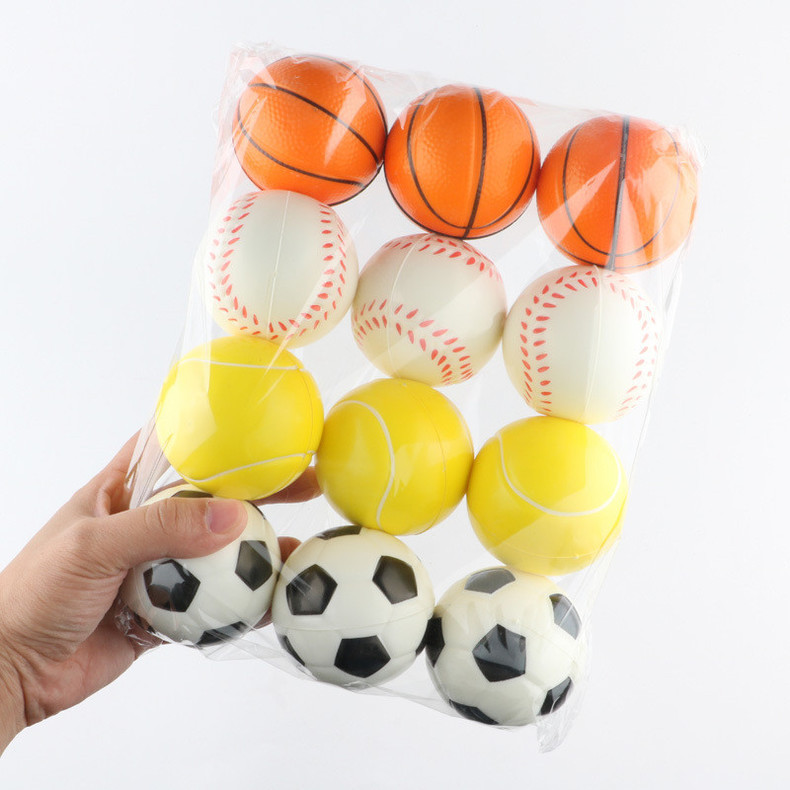 PU Foam Sponge Ball Solid Ball Football Basketball Tennis Baseball Wrist Training Ball Toy Elastic Ball