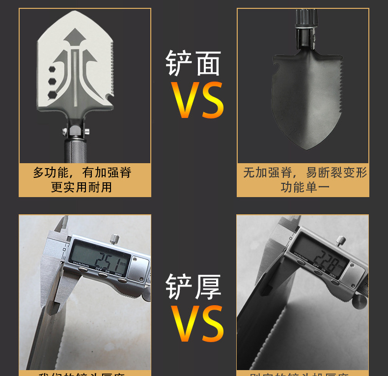New Style Multifunctional Shovel Folding Self-Defense Shovel Outdoor Camping Shovel Survival Shovel Equipment