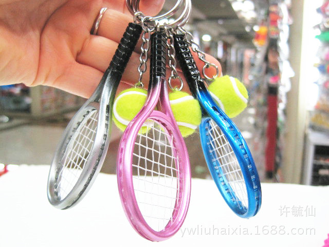 Tennis Key Chain Pendant Wholesale Sporting Goods Tennis Key Ring Simulation Tennis Key Ring Factory Custom