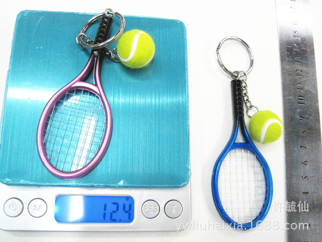 Tennis Key Chain Pendant Wholesale Sporting Goods Tennis Key Ring Simulation Tennis Key Ring Factory Custom