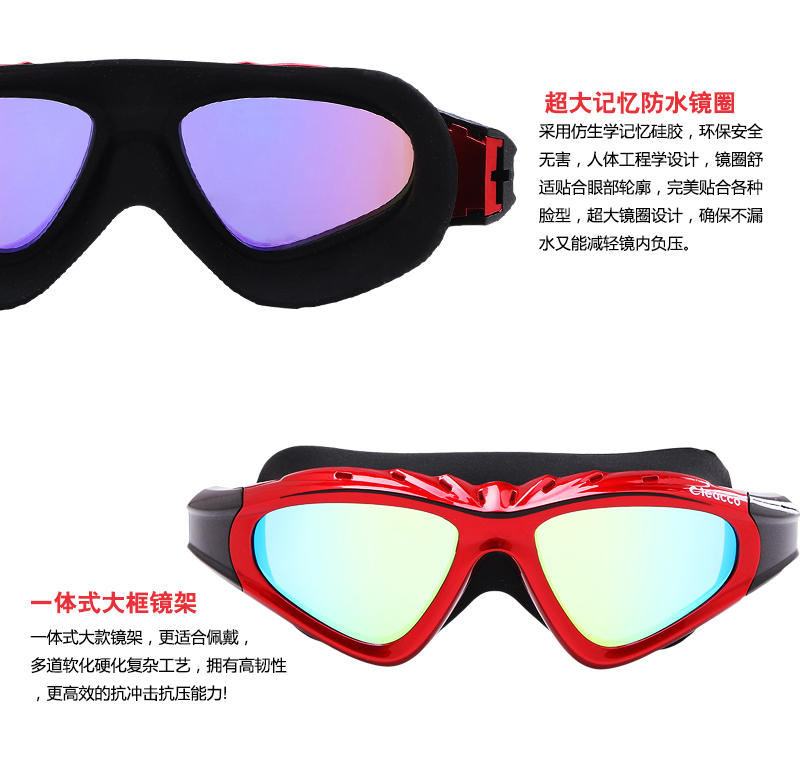 Lekuo goggles for men and women with waterproof swimming glasses and large flat frame professional swimming goggles Lekuo goggles for men and women with waterproof swimming glasses and large flat frame professional swimming goggles