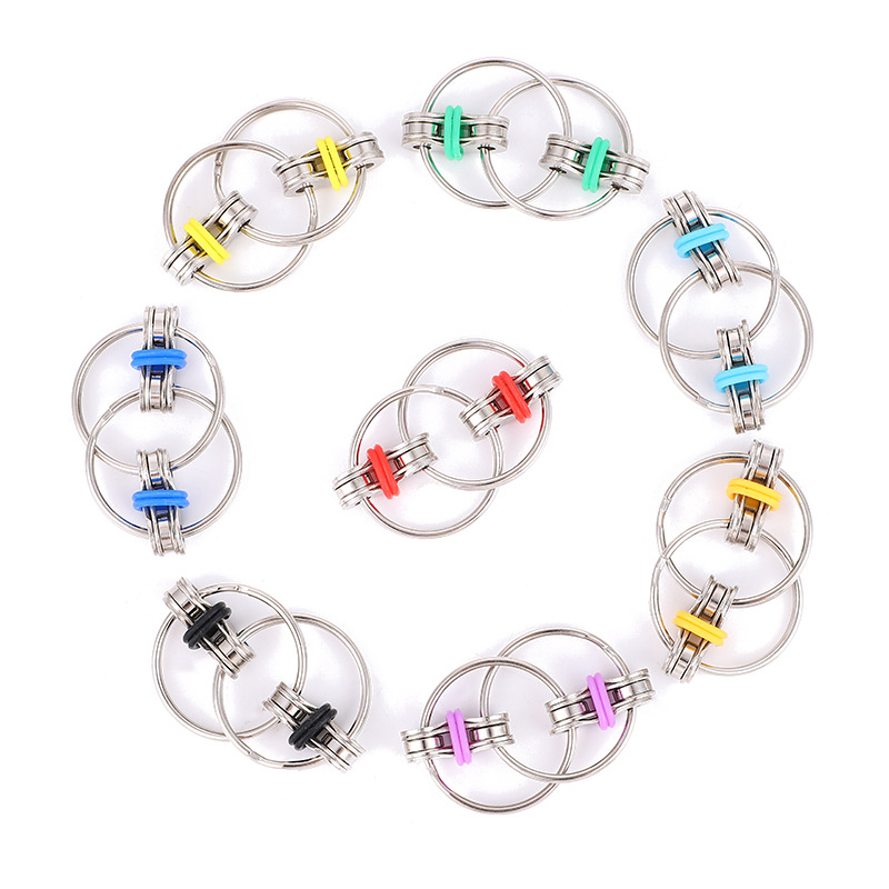 Key Ring Fidget Toy Decompression Chain Vent Toy Decompression Chain Bicycle Chain Keychain