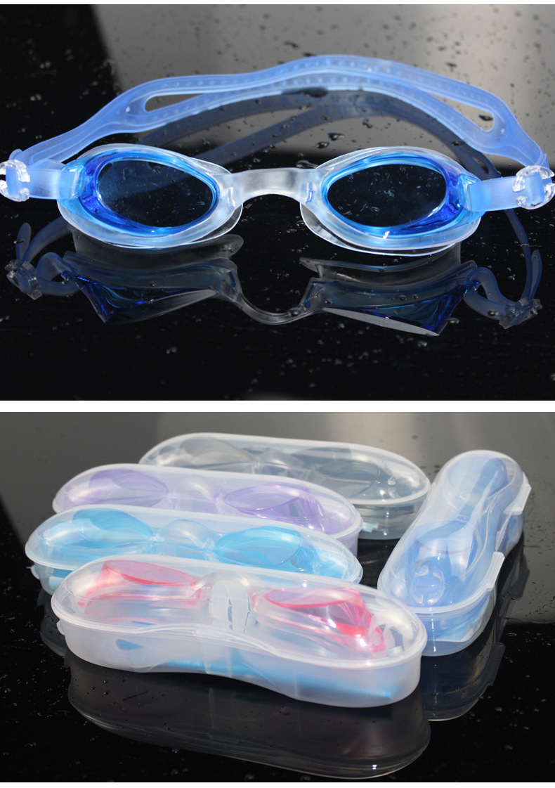 Factory Direct Sales Swimming Glasses Adult Waterproof PVC Swimming Goggle Box Swimming Goggles Swimming Goggles Adult Swimming Supplies Equipment