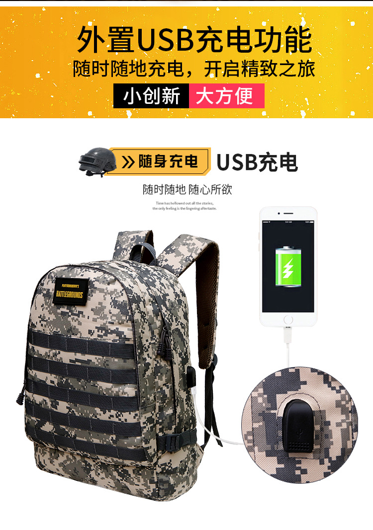 Jesus Survival Backpack Eating Chicken Same Style Level 3 Backpack Camouflage Student Schoolbag Large Capacity Men's and Women's Travel Bag Backpack