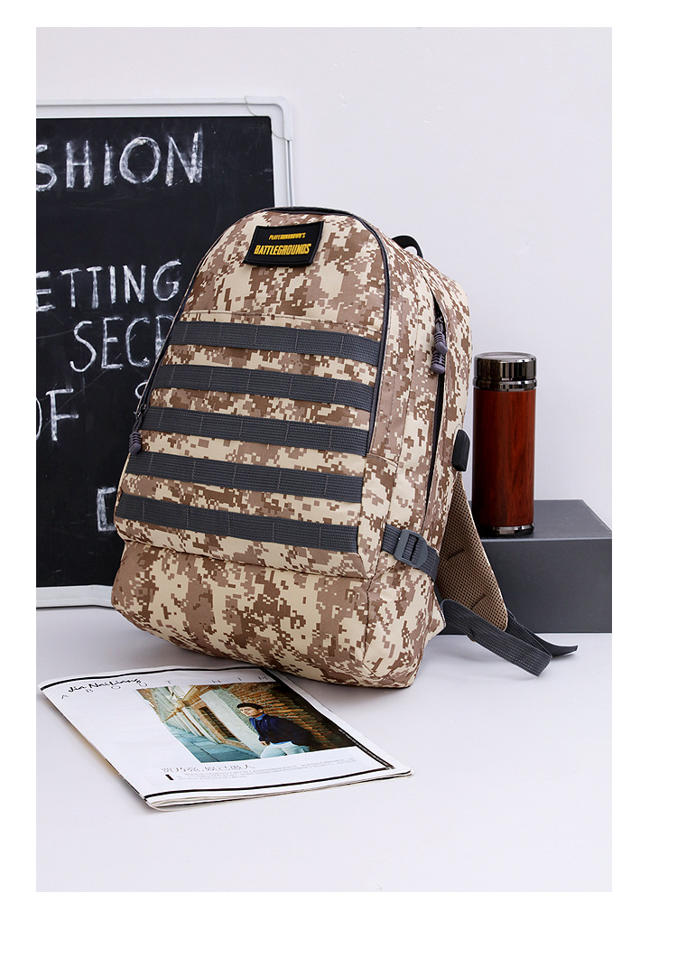 Jesus Survival Backpack Eating Chicken Same Style Level 3 Backpack Camouflage Student Schoolbag Large Capacity Men's and Women's Travel Bag Backpack