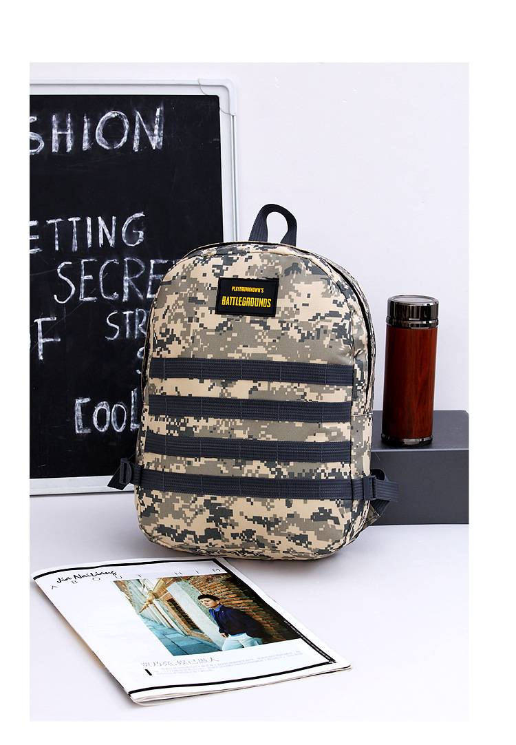 Jesus Survival Backpack Eating Chicken Same Style Level 3 Backpack Camouflage Student Schoolbag Large Capacity Men's and Women's Travel Bag Backpack