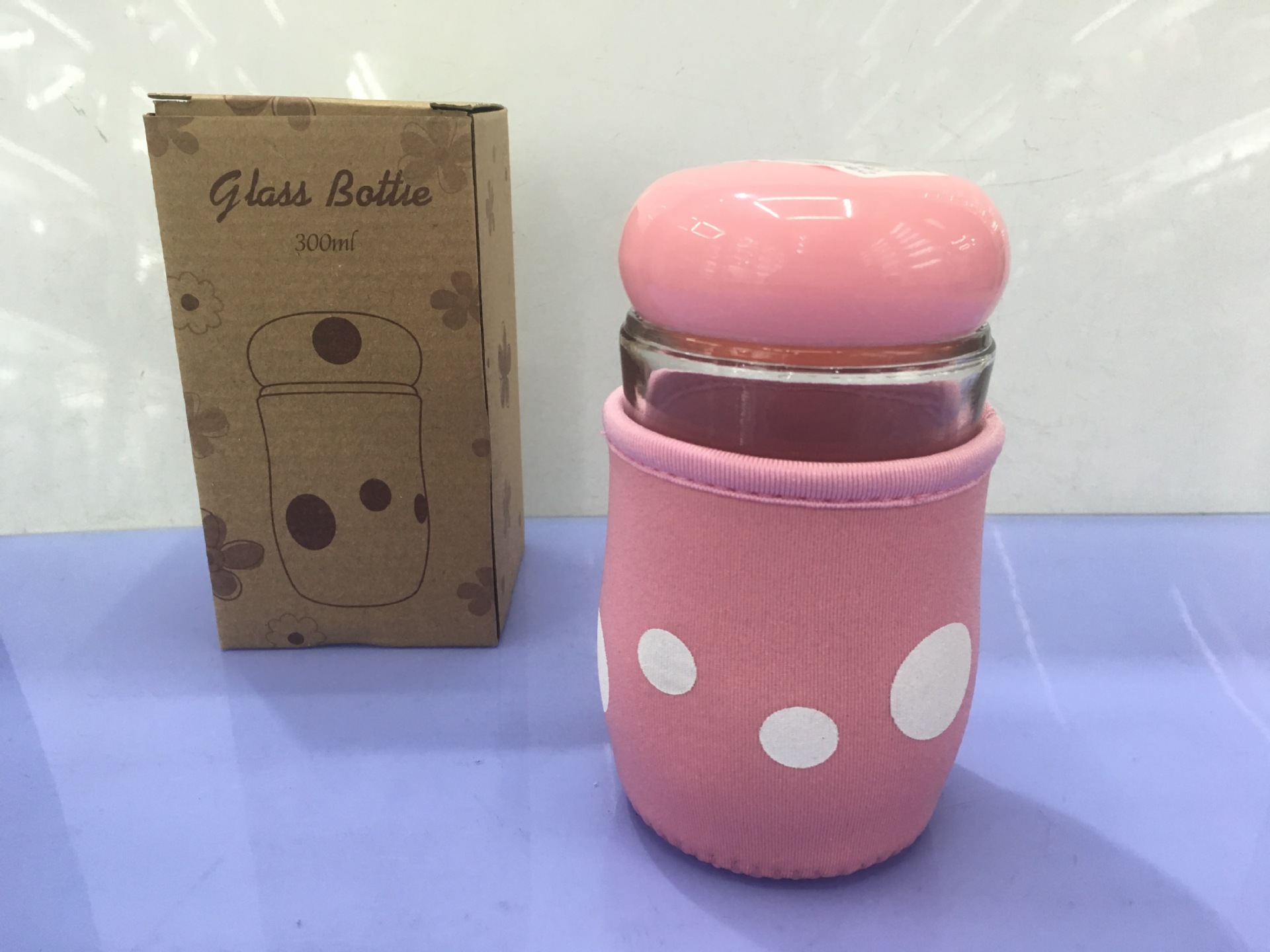 Factory direct glass series of creative fashion glass cup cover mushroom sports cup