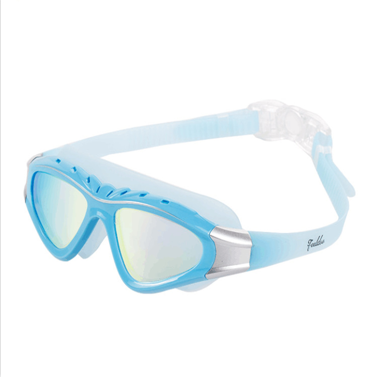 Feiduo Swimming Glasses Electroplating Swimming Goggles Anti-Fog Waterproof Swimming Goggles Large Frame Adult Swimming Glasses Currently Available Factory Direct Sales