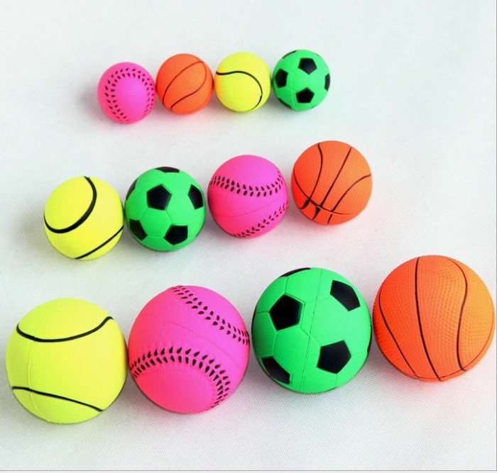 Elastic rubber ball ball. The pet toy toy balls football basketball tennis baseball Elastic rubber ball ball. The pet toy toy balls football basketball tennis baseball