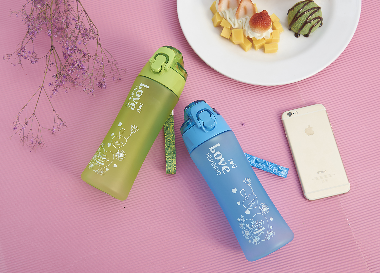 Outdoor space cup 550ML plastic portable shell cover love sea sports cup Outdoor space cup 550ML plastic portable shell cover love sea sports cup