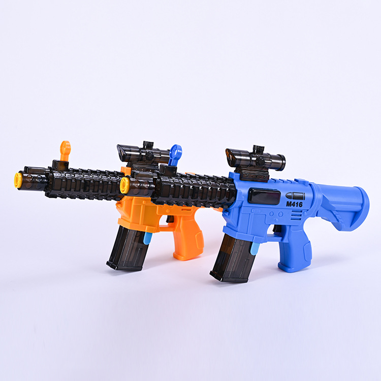 Jesus Survival M416 Bubble Gun TikTok Same Style Children Electric Lamplight Music Cartoon Eating Chicken Bubble Machine