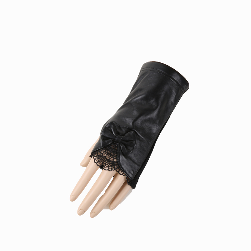 Tiger king 2017 new women&#039;s lace sheepskin fashion half-finger gloves