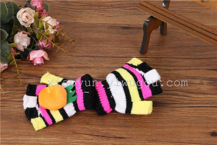 Children's cartoon cute half-finger gloves Colorful five-finger office gloves Children's cartoon cute half-finger gloves Colorful five-finger office gloves