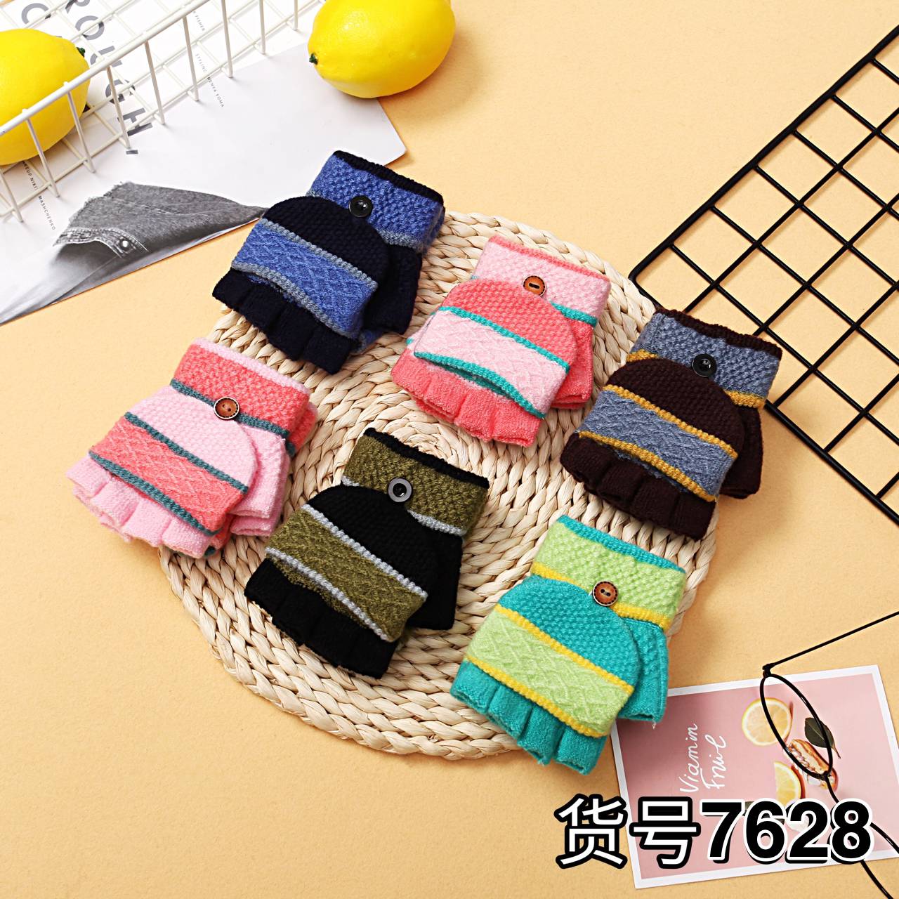 Fiber-fingered gloves half-finger flip gloves knit warm gloves manufacturers direct new cartoon Fiber-fingered gloves half-finger flip gloves knit warm gloves manufacturers direct new cartoon