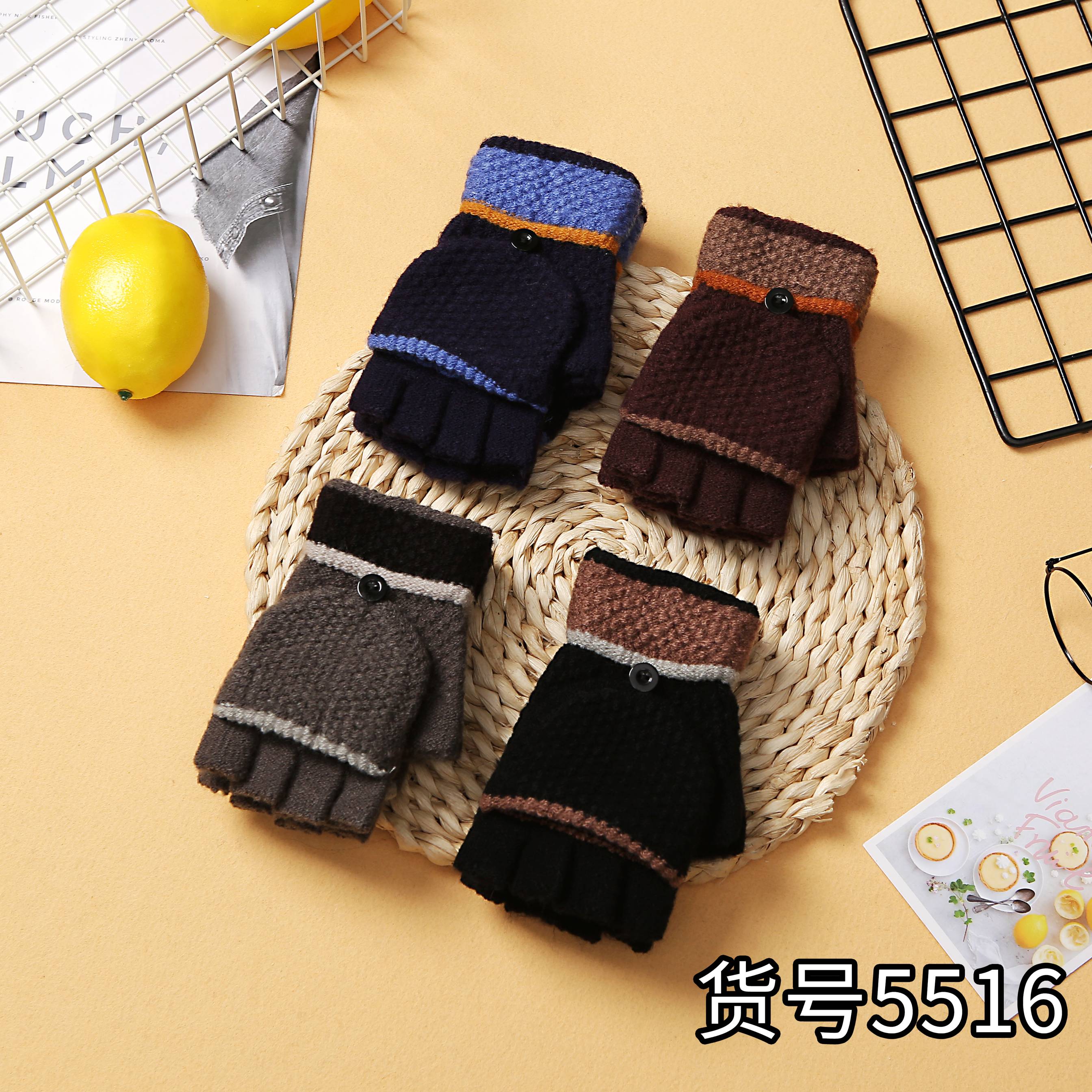 Fiber-fingered gloves half-finger flip gloves knit warm gloves manufacturers direct new cartoon Fiber-fingered gloves half-finger flip gloves knit warm gloves manufacturers direct new cartoon