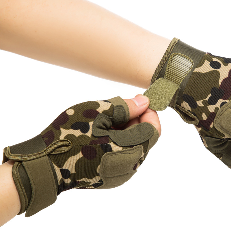 Men&#039;s Army Fan Half-Finger Riding Gloves Outdoor Tactics Anti-Cut Fighting Mountaineering Field Training Half Finger Paratrooper Gloves