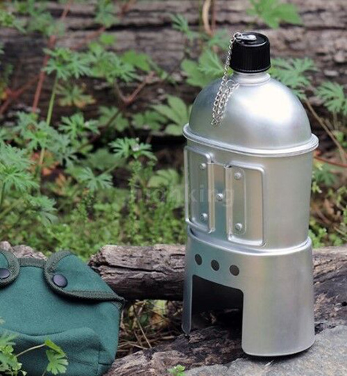 Kettle Military Fans Single Soldier Field Survival Equipment Tactical Portable Lunch Box Alcohol Stove FourPiece Set