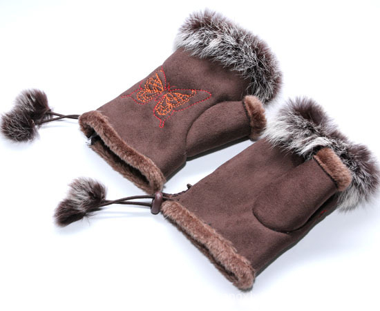 Ms winter half-finger glove gloves fashion fur rabbit hair gloves Ms winter half-finger glove gloves fashion fur rabbit hair gloves