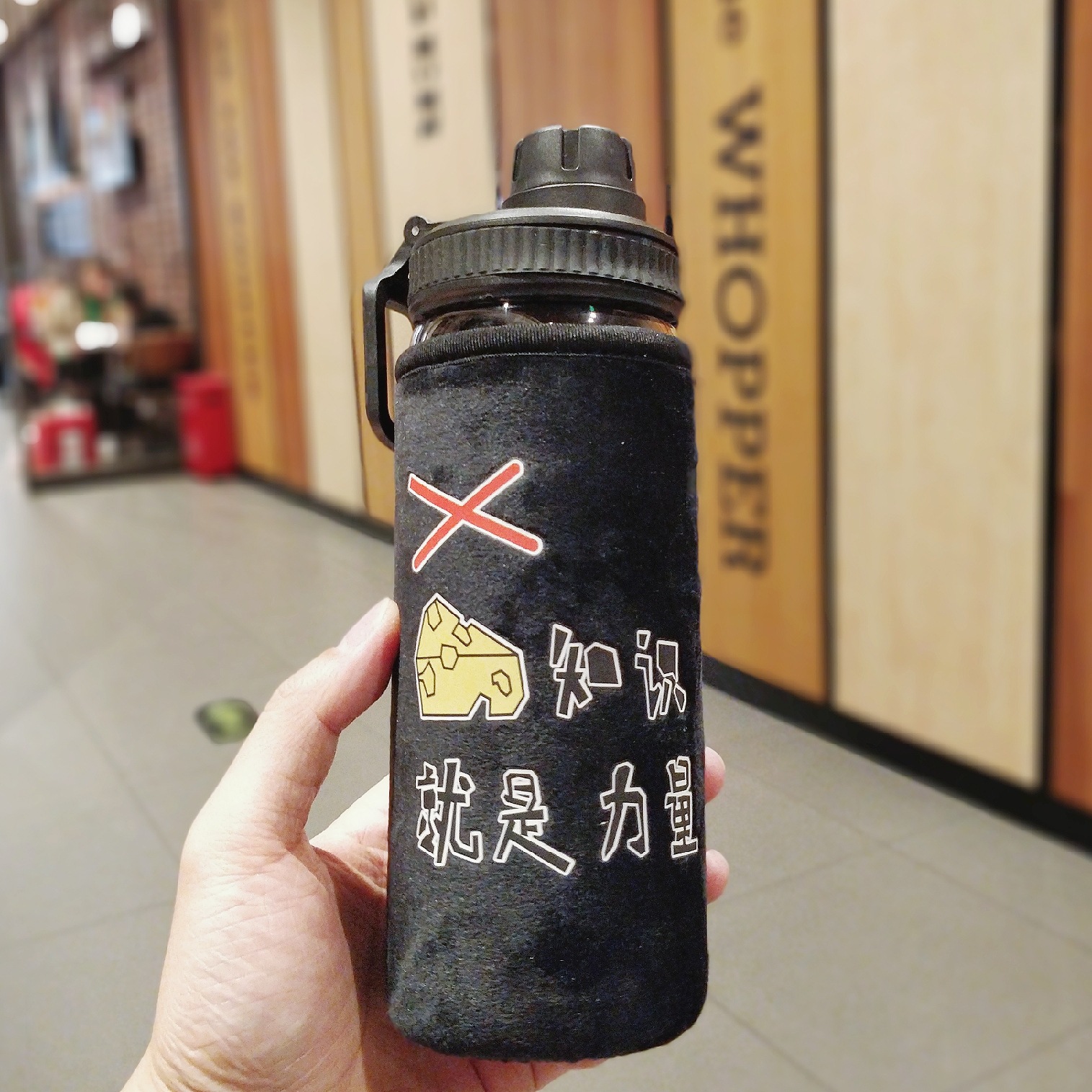 Manufacturers direct creative student water cup tide language cloth set anti-hot glass large capacity sports cup wholesale customization