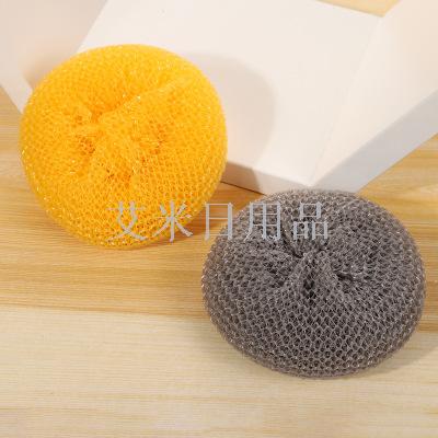 6g3 sets of eco-friendly colored plastic wire cleaning ball pet/pp fiber woven tennis ball wholesale brush pot
