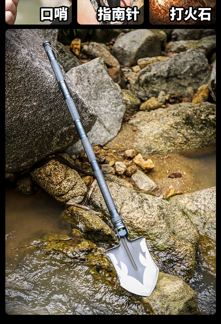 Folding SelfDefense VehicleMounted Military Shovel Camping Survival Equipment Tool One Piece Dropshipping