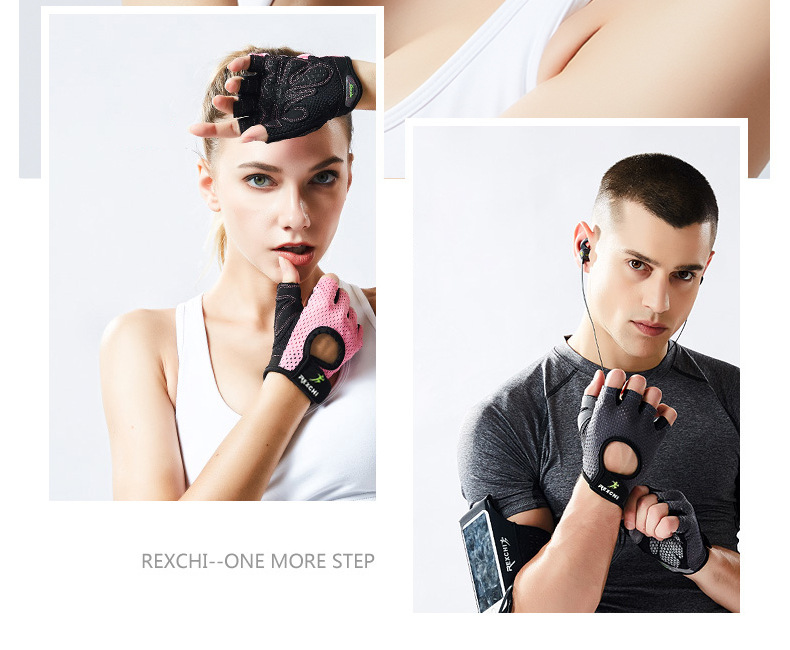 Half-Finger Fitness Gloves Men and Women Training Gym Dumbbell Exercise Non-Slip Cycling Sports Butterfly Mesh Breathable Thin