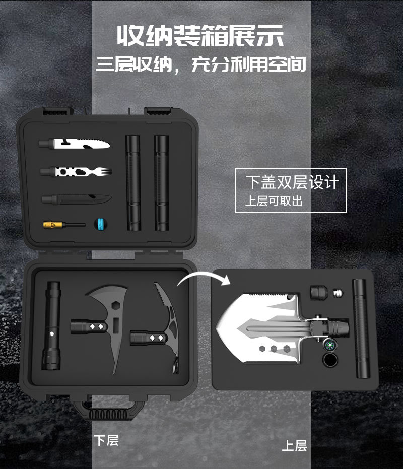 Shovel Multifunctional Suit Outdoor Supplies EDC Portable Army Folding Military Shovel Equipment Camping Camping Tools Shovel Multifunctional Suit Outdoor Supplies EDC Portable Army Folding Military Shovel Equipment Camping Camping Tools