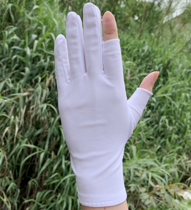 Spandex half-finger gloves women&#039;s thin spring/summer dance performance Manicure seven high snap paste hands sweat