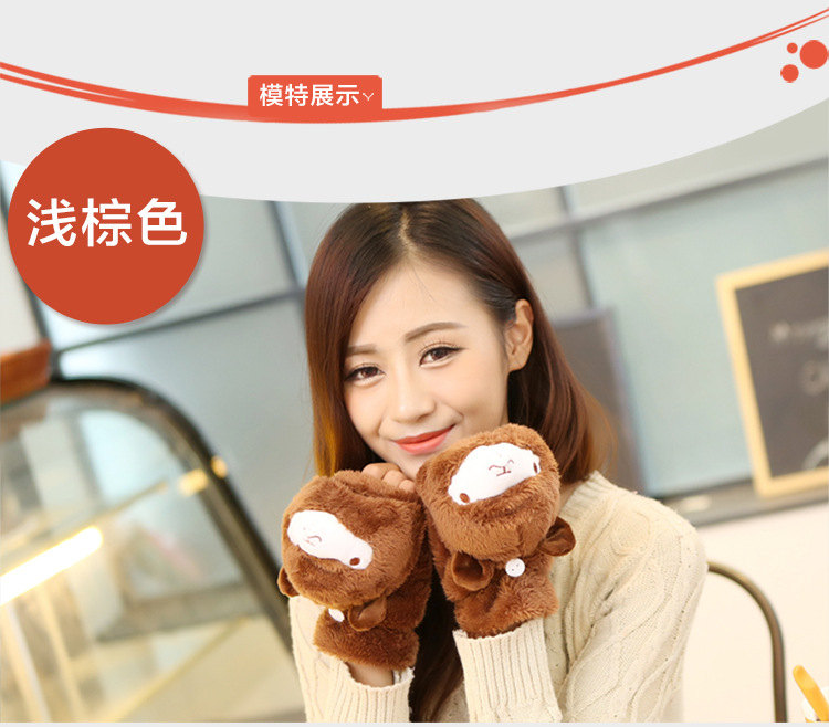 Winter new half-finger gloves creative cute hand-drawn gloves cartoon gloves garment accessories supplies wholesale Winter new half-finger gloves creative cute hand-drawn gloves cartoon gloves garment accessories supplies wholesale