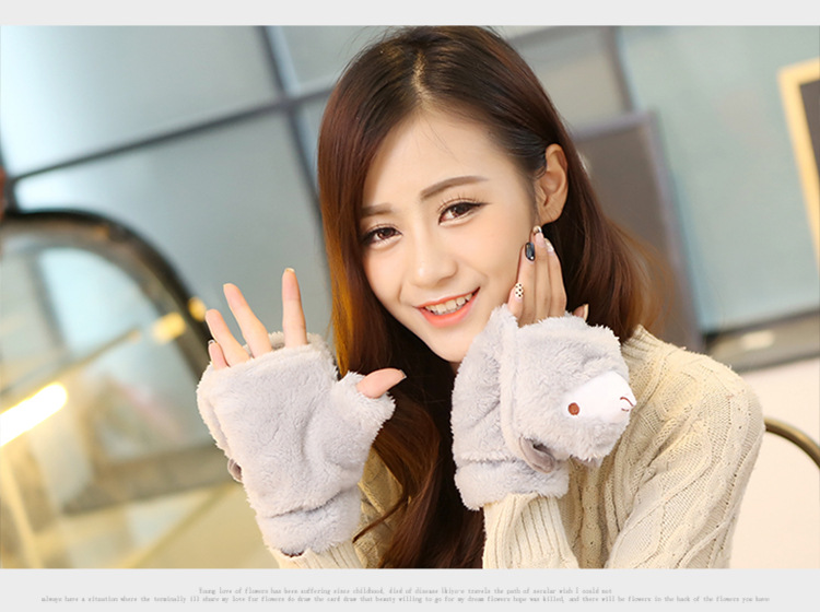Winter new half-finger gloves creative cute hand-drawn gloves cartoon gloves garment accessories supplies wholesale Winter new half-finger gloves creative cute hand-drawn gloves cartoon gloves garment accessories supplies wholesale
