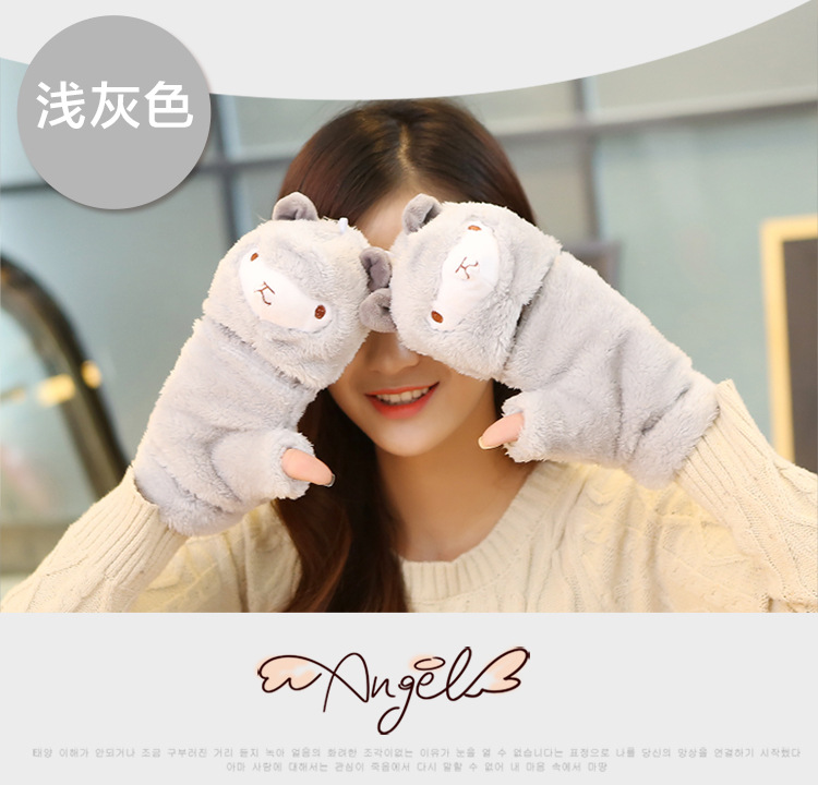 Winter new half-finger gloves creative cute hand-drawn gloves cartoon gloves garment accessories supplies wholesale Winter new half-finger gloves creative cute hand-drawn gloves cartoon gloves garment accessories supplies wholesale