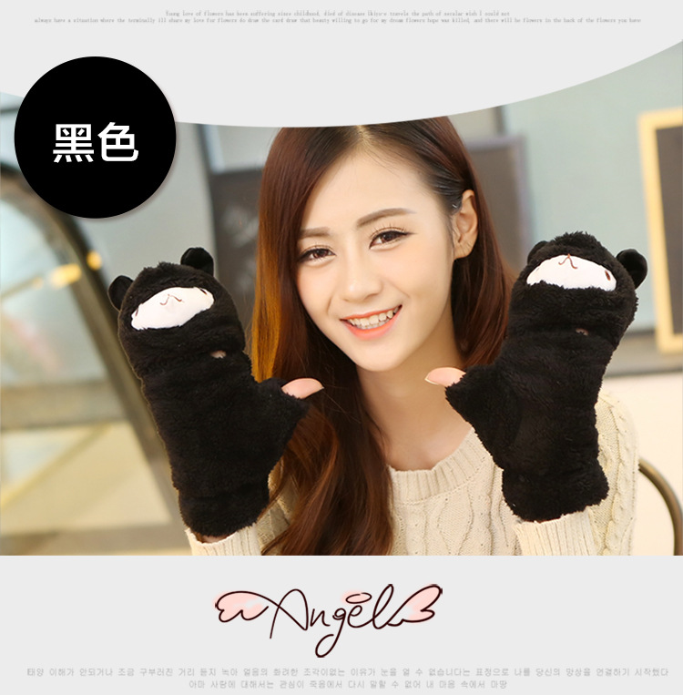 Winter new half-finger gloves creative cute hand-drawn gloves cartoon gloves garment accessories supplies wholesale Winter new half-finger gloves creative cute hand-drawn gloves cartoon gloves garment accessories supplies wholesale