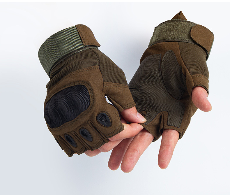 Carbon Fiber Half-Finger Tactical Gloves Military Fans Combat Special Forces Fighting Wear-Resistant Motorcycle Riding Sports Protection
