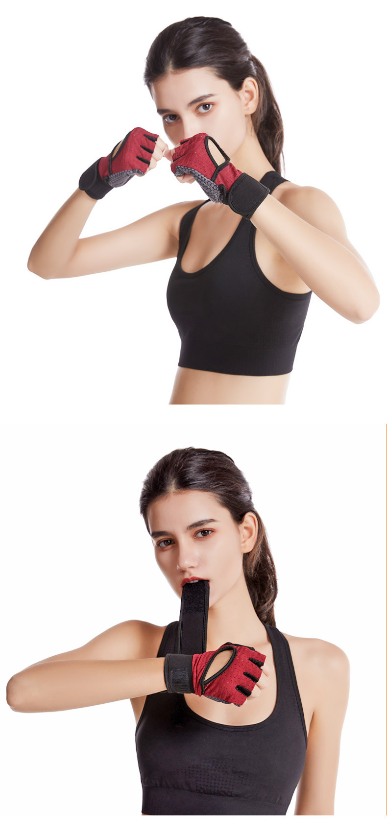 Half-Finger Fitness Gloves Outdoor Sports Sweat-Absorbent Training Hand Guard Cycling Weightlifting Yoga Gloves Fingerless Protective Gear Wholesale