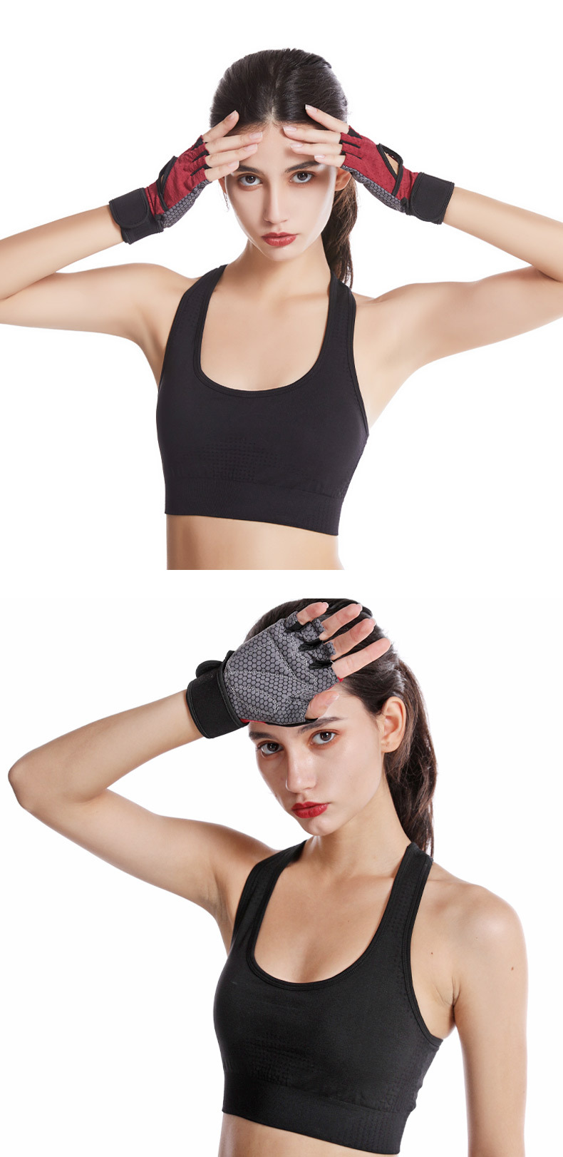Half-Finger Fitness Gloves Outdoor Sports Sweat-Absorbent Training Hand Guard Cycling Weightlifting Yoga Gloves Fingerless Protective Gear Wholesale