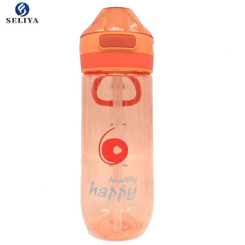 650m colorful creative new lock spring straw sports cup drop resistant sports kettle with handle