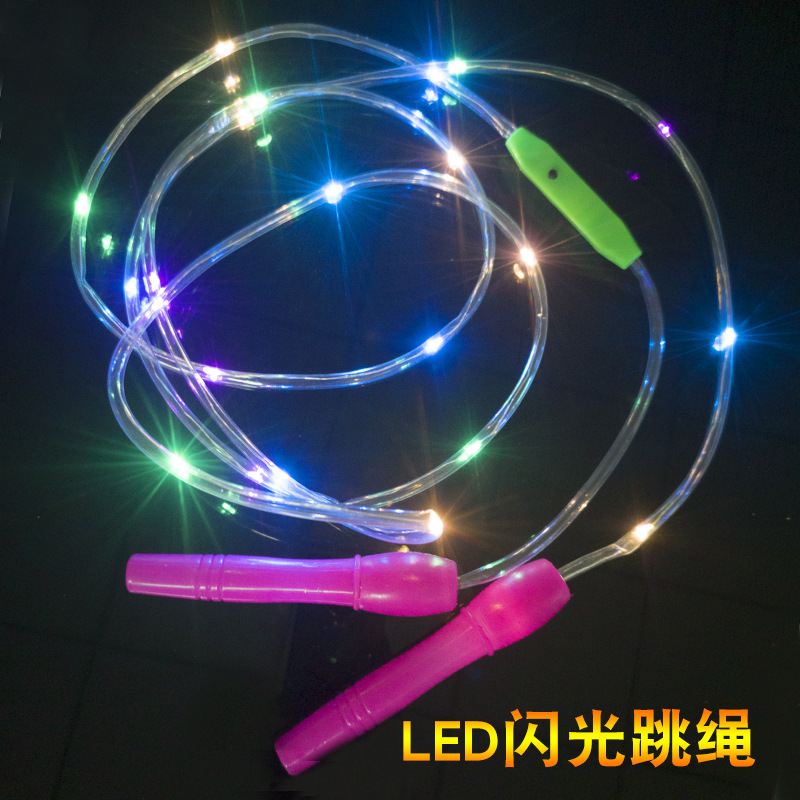 New Luminous Skipping Rope Led Seven Colors Noctilucent Flashing Rope Children&#039;s Stall Hot Sale Health Sports Toys Wholesale