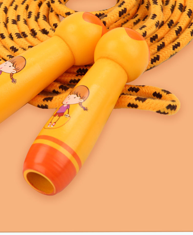 Wooden Handle Skipping Rope Toy Children's Wooden Elementary School Student Sports Kindergarten Beginner Boy Girl Skipping Rope Cotton String Wooden Handle Skipping Rope Toy Children's Wooden Elementary School Student Sports Kindergarten Beginner Boy Girl Skipping Rope Cotton String