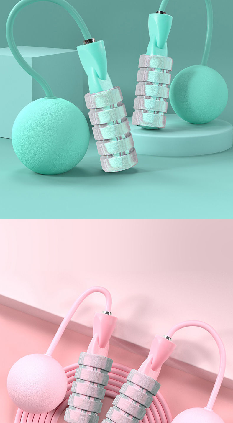 Cordless Skipping Rope Big Ball Indoor Fitness Sports Equipment Children Adult Double Bearing Load Macaron Skipping Rope