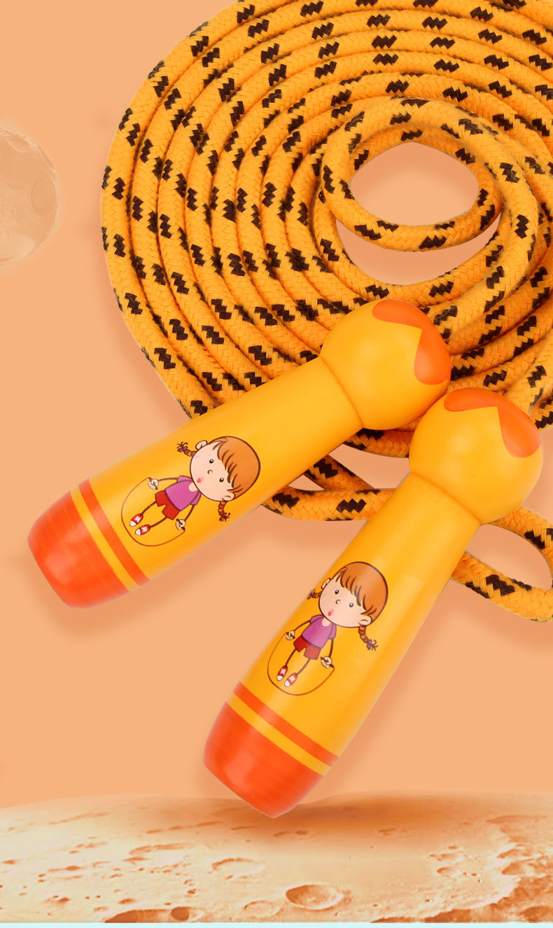 Wooden Handle Skipping Rope Toy Children's Wooden Elementary School Student Sports Kindergarten Beginner Boy Girl Skipping Rope Cotton String Wooden Handle Skipping Rope Toy Children's Wooden Elementary School Student Sports Kindergarten Beginner Boy Girl Skipping Rope Cotton String