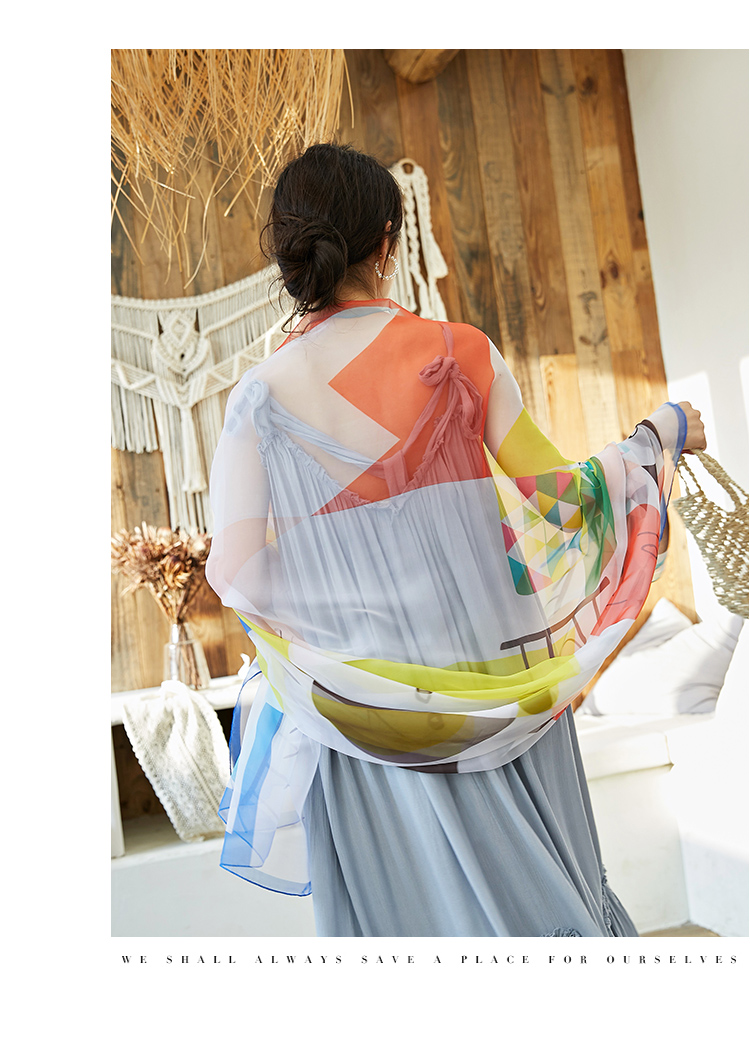 New Korean version of gauze scarf with scarf gradient long beach towel sunscreen scarf shawl dual-use women